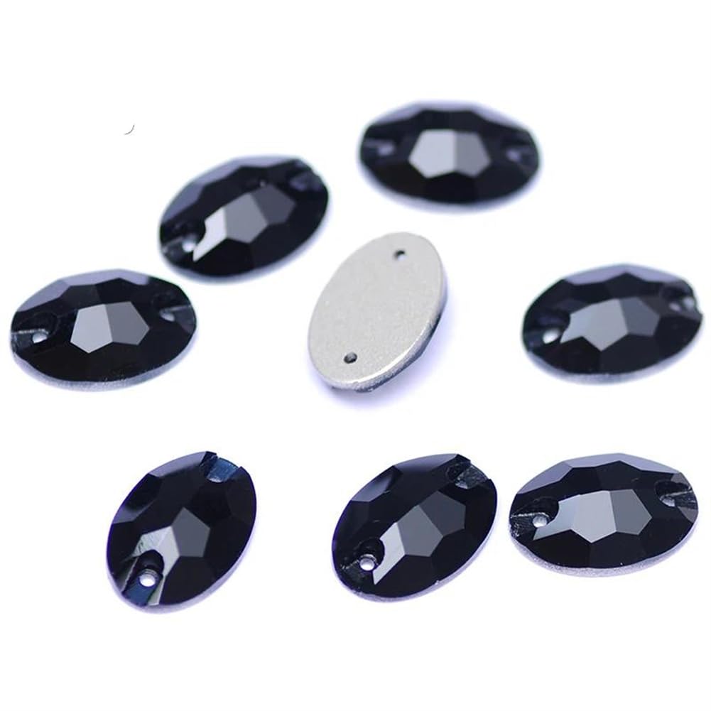 Strass à coudre 3210 Niiyyjj ovale noir 11x16mm pour customiser vos vêtements