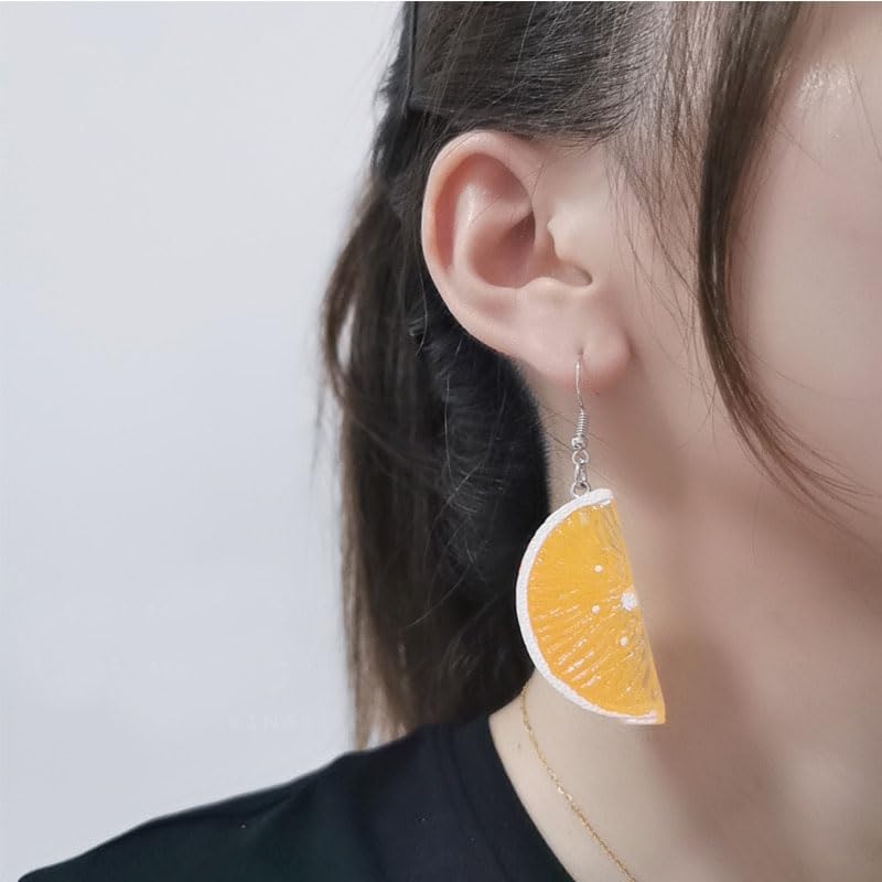 3D Lemon Earrings for Women Charm Lemons Drop Dangle Earrings Cute Statement Fruit Earring Jewelry - Image 4