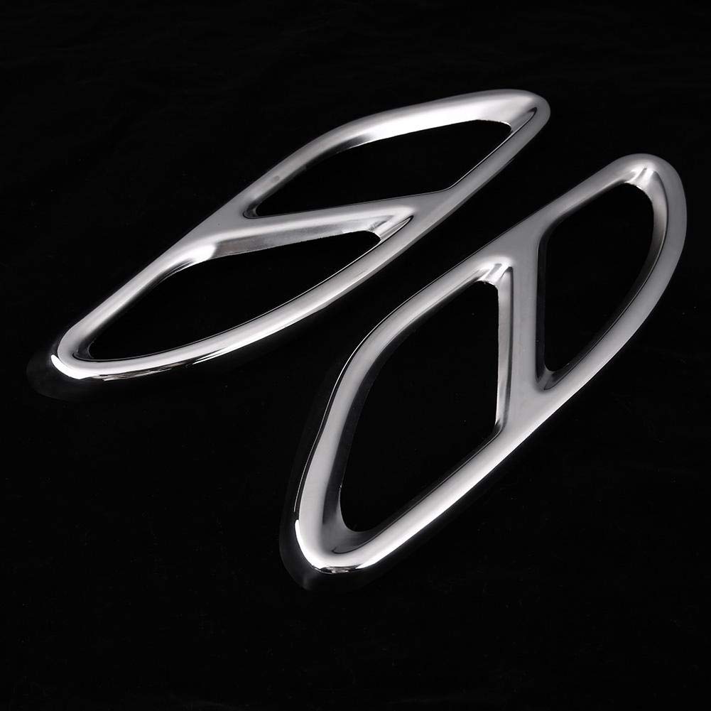 Delaman Terminale del Tubo di Scarico Trim Trim Argento per Mercedes Benz GLC C E-Class C207 Coupe 14-17 1 paio ferri circolari legno (Colore : Argento)