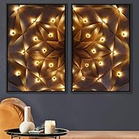 2 Piece Framed Canvas Wall Art Linear Patterns Canvas Prints Home Artwork Decoration for Living Room,Bedroom - 16