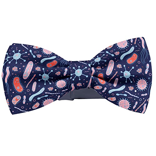 KAWAMOUSE Adjustable Pre-tied bow tie for Men (Bacteria Germs Microorganism Pattern) Elegant Cute Bowties for Dogs Cats Pets