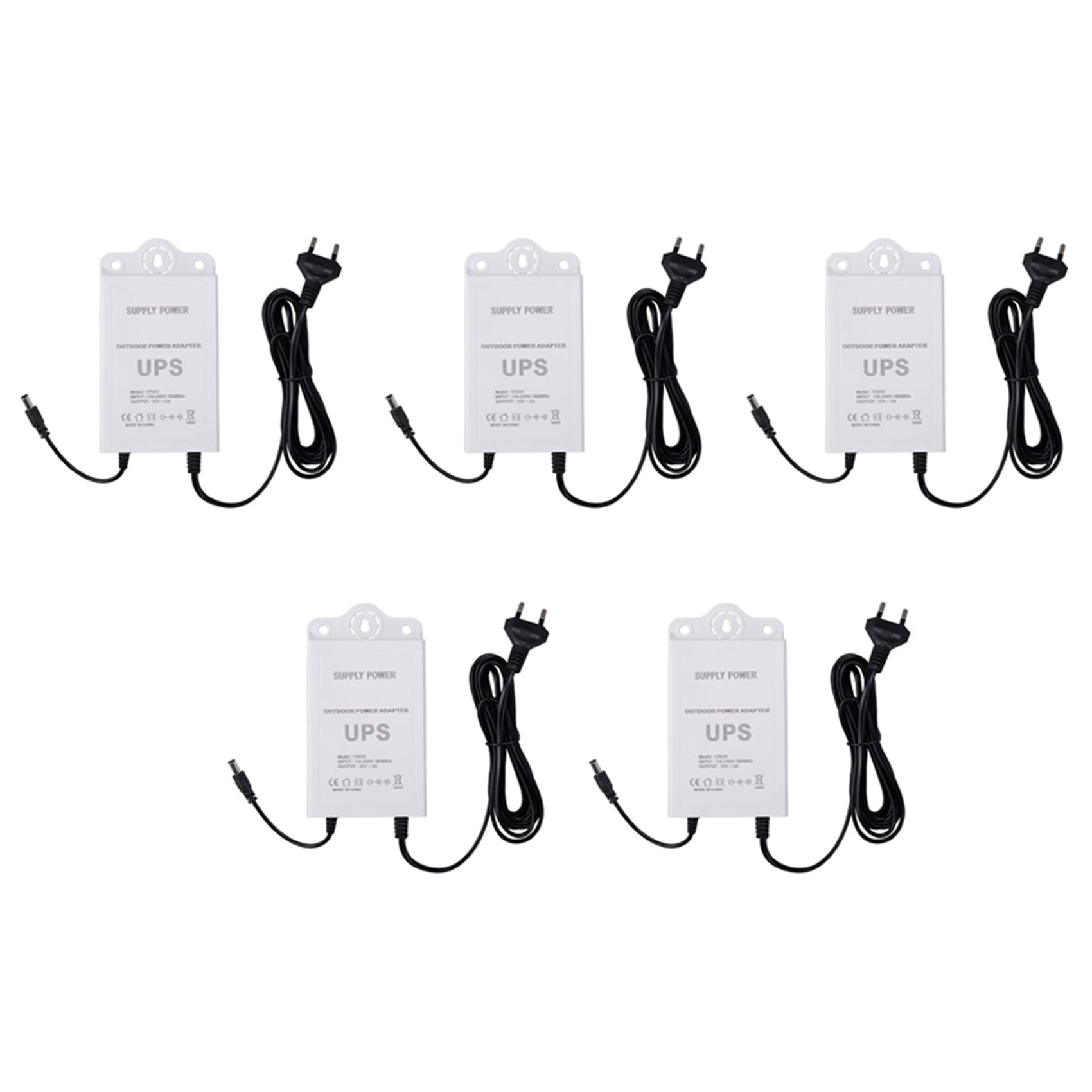 5X Gruppo di Continuità 12V-2A per WiFi, Router, Modem, Telecamera di Sicurezza Mini UPS Protezione di Backup per Batteria Spina UE