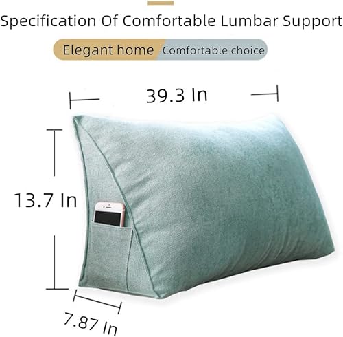 Miniatura 10 de Simplicity and Luxury - Almohada de cuña con protección para la cintura, almohada de lectura, cojín para sofá, soporte triangular, respaldo