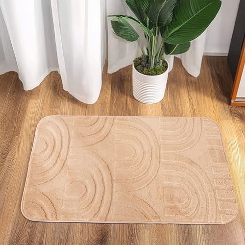 HOMEYA - Alfombra De Baño,Cocina,Mascota,Alfombrilla De Baño,Antideslizante,Multifuncional,Suave,Cómoda - Alfombrilla Multiusos - 40 x 60 cm Camel