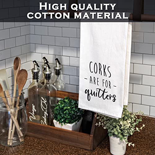 Corks Are For Quitters Towel 18X24 Inch, Funny Kitchen Towels Sayings, Kitchen Funny Dish Towel, Funny Saying Kitchen Towel, Funny Dish Towels Sayings Funny Tea Towels Funny Hand Towels Adult Humor #TOP5