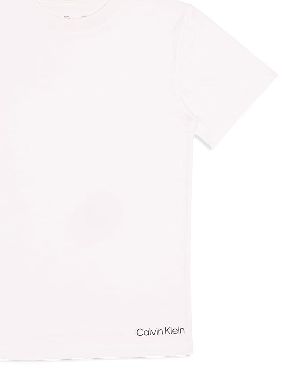 Calvin Klein Kids Boys' Short Sleeve Cotton Crewneck T-Shirt Multipack, 4 Pack - Classic White, Small by Calvin Klein - Image 2