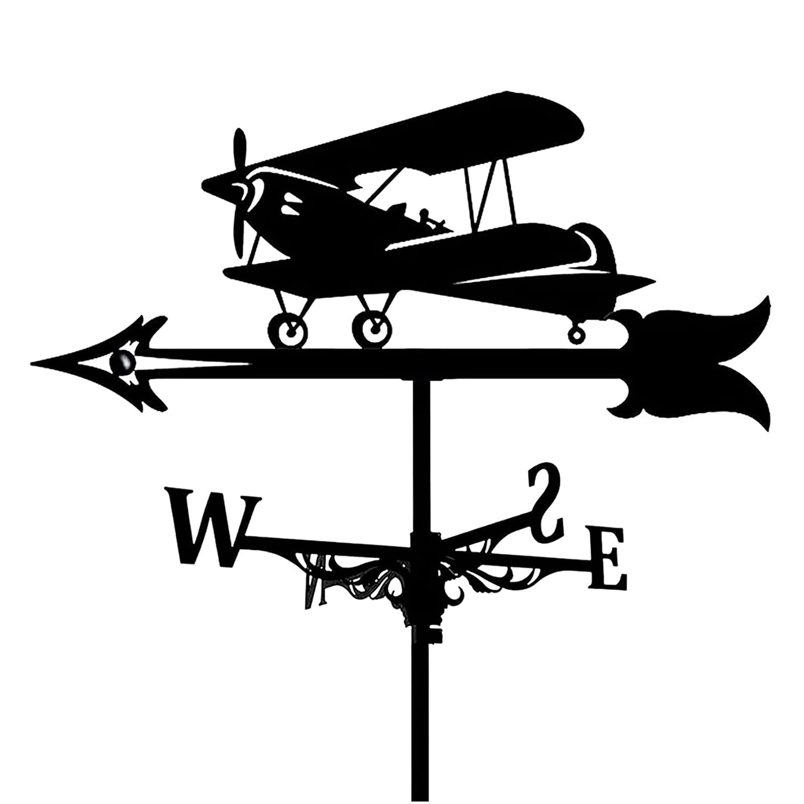 WIQUYBML Farmhouse Weather Vane Roof Mount Wind Direction Indicator Kit Metal Weathervane Outdoor for Garden Yard