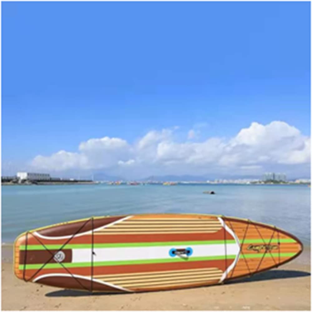 Soft Top Foam 10.5ft Stand Up Inflatable Paddle Boards | for Beginners and All Levels | Includes Leash and Multiple Fin Options Brown
