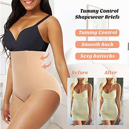 Image of Werena Tummy Control Shapewear Underwear for Women High Waisted Body Shaper Panties Shaping Briefs
