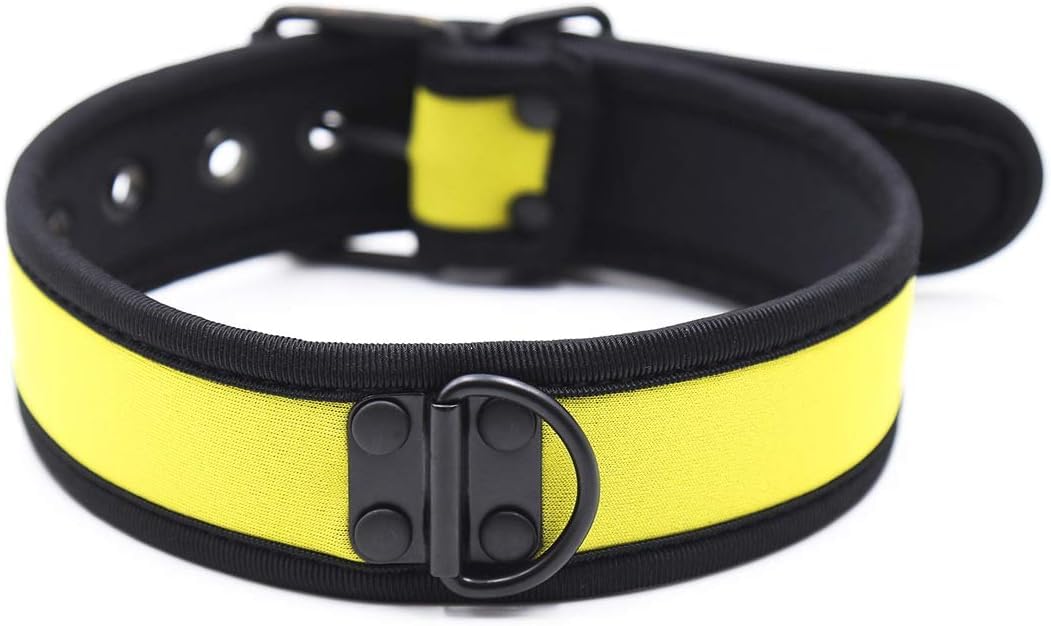 Neoprene Puppy Face Muzzle Dog Hood Mask Play Hoods Novelty Dog Head Mask with Collar (Yellow, One Size) - Image 4