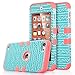 iPod Touch 6 Case,iPod 6 Cases,ULAK 3in1 Anti Slip iPod Touch 6 Protective Case Hybrid with Soft Flexible Inner Silicone Skin Cover for Apple iPod Touch 5 6th Generation (Wave Pattern/Rose Pink)