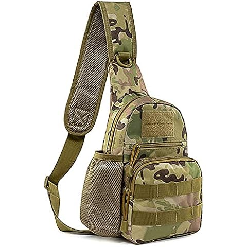 NuCamper Mens Messenger Shoulder Bag, Lightweight Crossbody Bags Molle EDC Rover Outdoor Sling Rucksack for Men Women Kids,Hunting,Travel,Hiking,Working Daily Use (Cp Camouflage) Cover