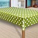 Produktbild laro Wachstuch-Tischdecke Abwaschbar Garten-Tischdecke Wachstischdecke PVC Plastik-Tischdecken Eckig Meterware Wasserabweisend Abwischbar G10, Muster:Punkte grün, Größe:130x160 cm