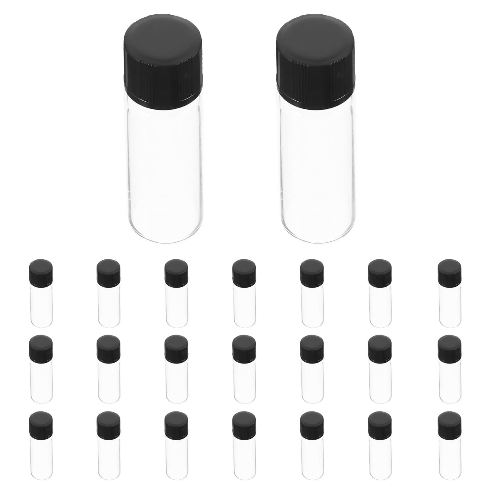 ABOOFAN Bottiglie di Vetro con Fondo Piatto 100 Pezzi per Campioni da 5ml Bottiglie Trasparenti con Tappo a Vite Facili da Riempire e Resistenti Nelle Sperimentazioni per Reagenti