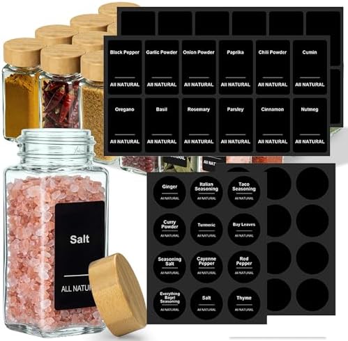 Preprinted Labels - Black Waterproof Stickers for Kitchen Dinning Spice Jars, Seasoning Labels for Kitchen Pantry Organization- 96 Pcs (Jars NOT Included) image 5