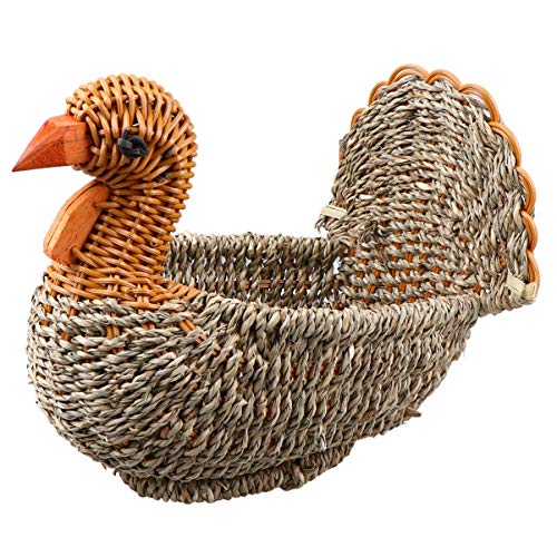 Sewroro Handwoven Turkey Basket Decorative Rattan Woven Serving Basket Wicker Turkey Storage Basket for Home Table Decoration (style 3) Food Wicker Basket Microgreens Tray