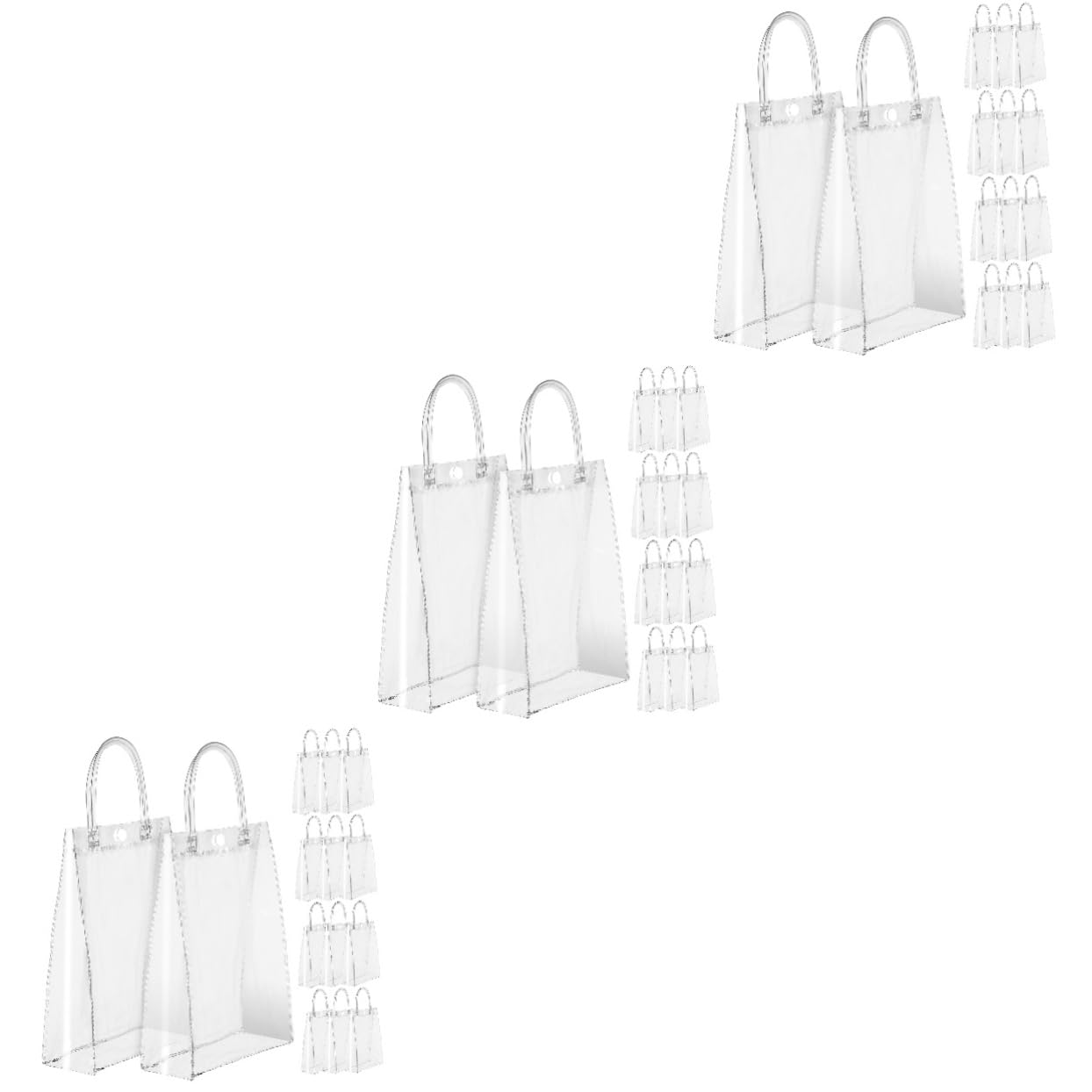 Ipetboom 60piezas Bolsas Transparentes Reutilizables De Asa Para Fiestas y Manualidades