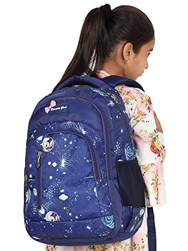 BEAUTY GIRLS Women's 1522 Polyester Floral Printed Designer Stylish Waterproof School/Collage/Picnic Bag-Standard Backpack (32 Litre, Navy Blue) Free Size - Image 4