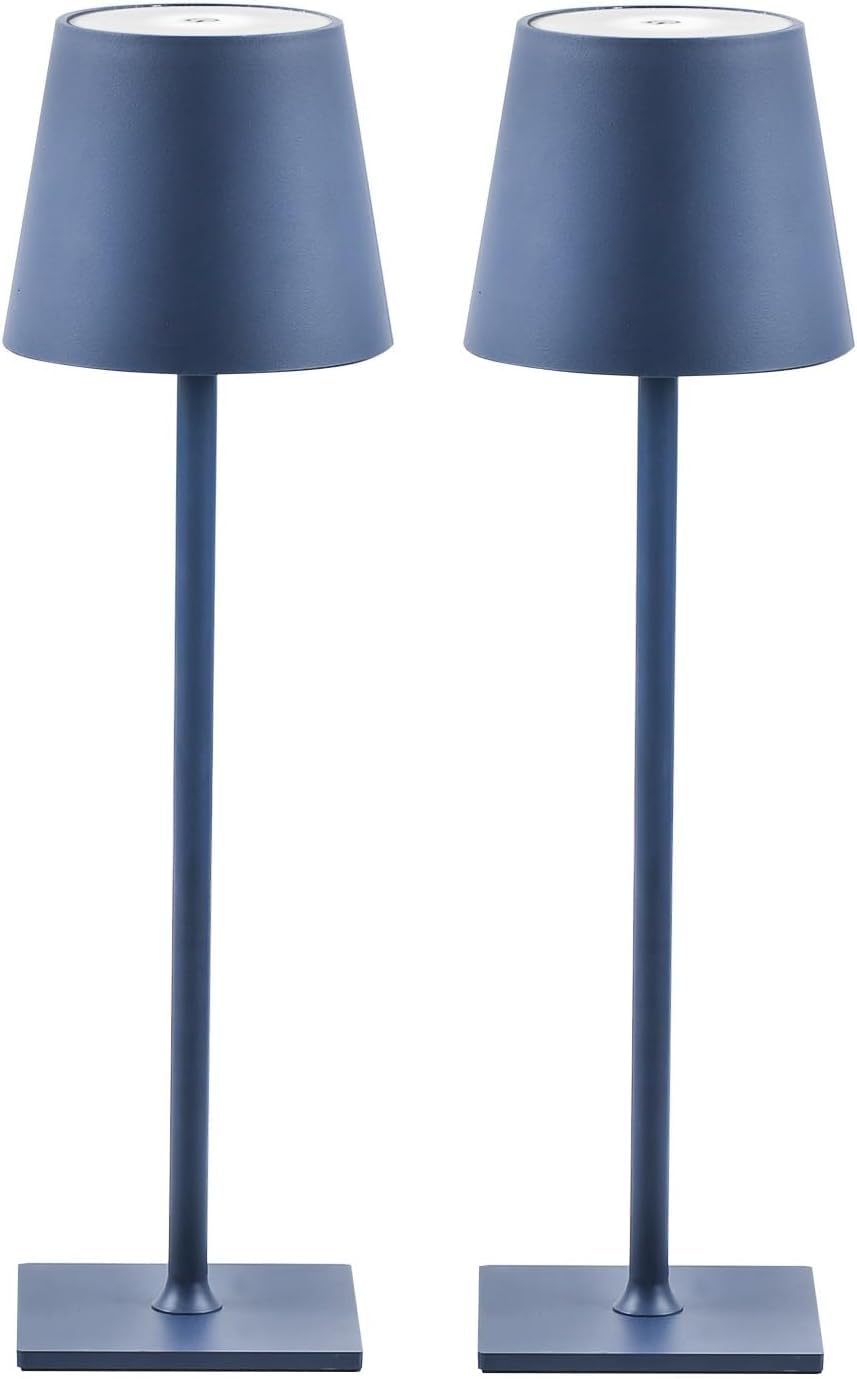 Photo 1 of CHLORANTHUS 2 Pack Cordless Table Lamps, 3 Colors Stepless Dimming, 5000mAh Rechargeable Battery LED Desk Lamp for Bedroom/Couple Dinner/Desk/Cafe/Dining Room/Terrace