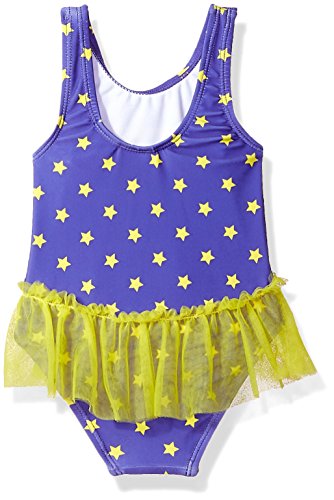 Warner Bros. Girls' Batgirl Tutu Swimsuit, Eggplant, 24M2