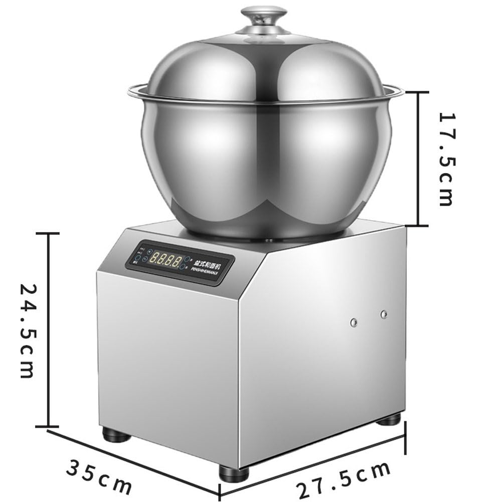 Kommerzieller Teigmischer, Teigmischmaschine mit Edelstahlschüssel | Pizzateig-Mehlmixer, Digitalanzeige, 30-Minuten-Zeit, Vor- und Rückwärtsfunktion, for Bäckereien, Restaurants(8 kg)
