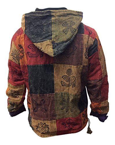 Shopoholic Fashion Mens Multicoloured Patchwork Fleece Hoodie Jumper2