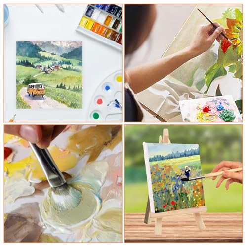 Miniatura 4 de Jmiatry 12 Piezas Lienzos 20x20cm, Lienzos Para Pintar, Lienzos Preestirados, Lienzos Para Pintar Pintura Al Óleo, Acrílica, Artistas, Principiantes