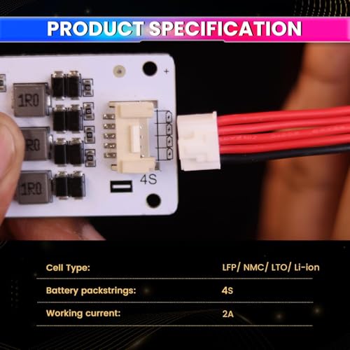 Image of amiciSolar 4S 2A Active Balancer Board for LFP LiFePO4 Lithium Li-ion Lipo LTO Battery Packs - Inductive Energy Equalization for 3.0V~4.2V Cells, Efficient Voltage Balancing