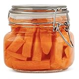 Galashield Glass Jars with Airtight Lids Food Storage Jars Leak Proof Canisters with Clear Preserving Seal Wire Clip Fastening for Kitchen Canning Pickling [16 oz]
