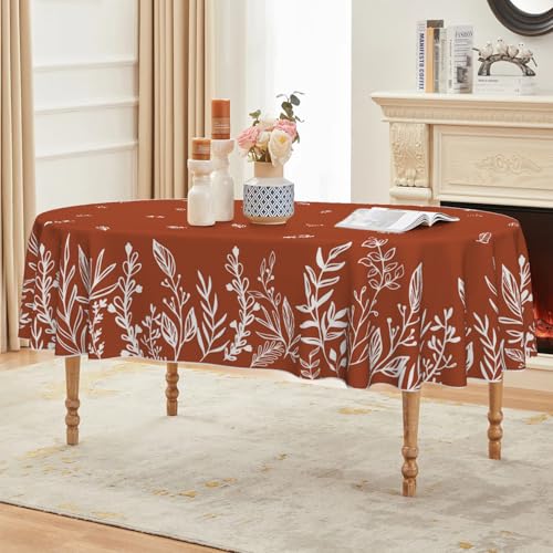 Horaldaily Fall Tablecloth 60 x 84 Inch Oval Thanksgiving Caramel by Horaldaily - Used condition - Image 3