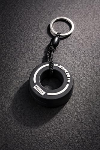 Image of Questsole Premium Metal Formula1 Combo Pack Car & Tyer Keychain - Black Chrome Racing Car Keychain Heavy Duty, Glossy Finish, Motorsport Inspired Gift (MODEL-53)