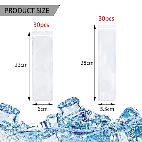 DKDDSSS 60PCS Ice Pop Moulds, Reusable Ice Pop Bags with Zip Seals for Healthy Snacks Juice, Yogurt, Tea, or Coffee - Image 2