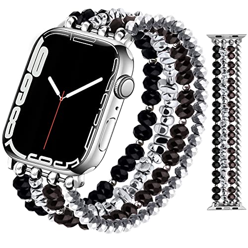 Bracelet perlé compatible avec Apple Watch pour remplacer le silicone et éviter l'irritation
