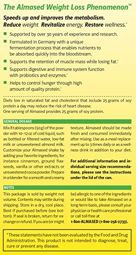 Almased Meal Replacement Shake - Plant Based Protein Powder for Weight Loss - Gluten-Free, Non-GMO 17.6 oz (10 Pack) - Thumbnail 4