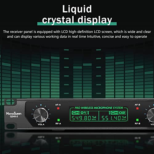 Uhf Wireless Microphone System, 4-Channel Cordless Mic Set With Handheld/Bodypack/Headset/Lapel, Metal Build, Fixed Frequency, 400Ft Coverage, Ideal For Karaoke/Party/Wedding/Concert #TOP4