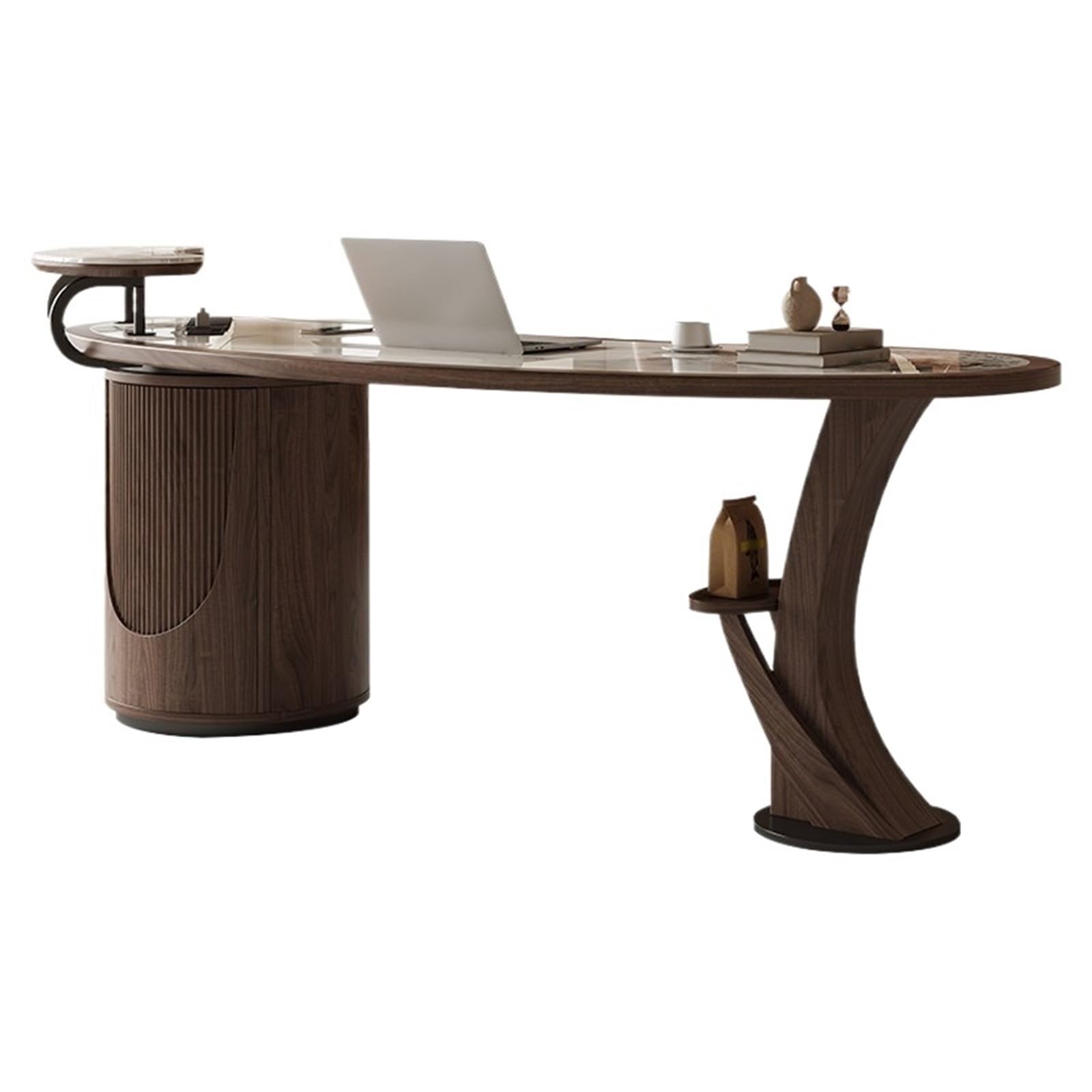Tavolo for computer da ufficio con scrivania esecutiva curva Scrittoio