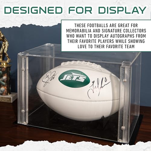Image of Franklin Sports NFL Autograph Football - Official Size White Panel Souvenir Football for Autographs + Signatures - NFL Team Fan Shop Memorabilia