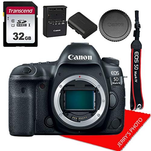 Canon EOS 5D Mark IV Full Frame DSLR Camera Body + 32GB Memory Bundle (7pcs) (Renewed)