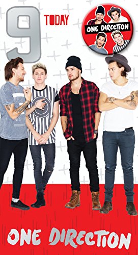 One Direction Age 9 Birthday Greeting Card Badged
