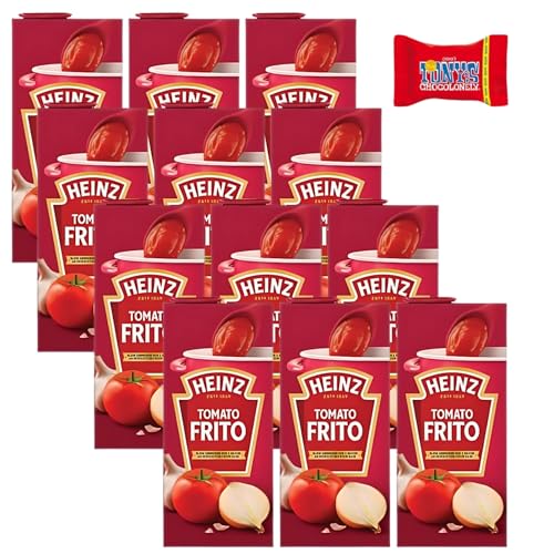 Heinz Tomato Frito (12x350g), Tomatensoße für Pasta, Reis & Pizza, ideal zum Kochen, reichhaltiger Geschmack, hochwertige Zutaten – inkl. Tony's Chocolonely Schokoladenriegel als Geschenk-Trinovi