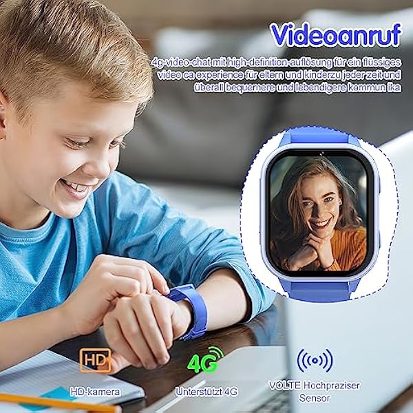 Reloj Inteligente Niño Niña, Smartwatch Niños con Una Tarjeta SIM 4G Que Admite Llamadas de Video/Voz y Ubicación GPS en Tiempo Real/Cámara/Juegos/Sos/no Molestar/Reproductor Multimedia (pink)
