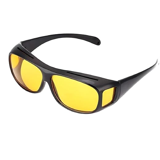 Óculos de Visão Noturna, Lentes Amarelas, Armação Preta, Proteção para Dirigir à Noite Unissex Anti Reflexo Proteção Uv400
