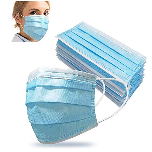ISAMANNER 3 Ply Face Cover Anti-Dust with Elastic Ear Loop Blue