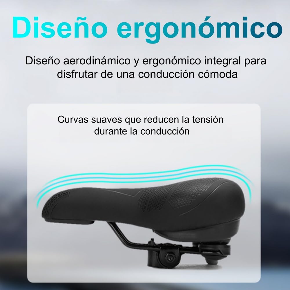 lociena 3.0 Comodidad sillín de Bicicleta Unisex, Amortiguador, Transpirable, para Carretera y montaña