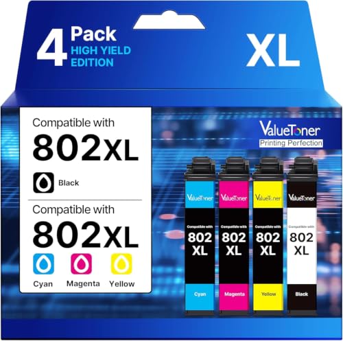Image of Remanufactured for Epson 802XL Ink Cartridges Combo Pack for Epson 802 Magenta for Printer Workforce Pro WF-4720 WF-4730 WF-4734 WF-4740 WF-4734 EC-4020 EC-4030 (Black Cyan Magenta Yellow, 4 Pack)
