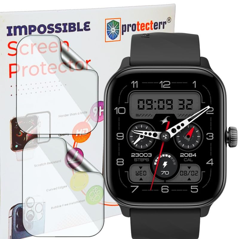 Image of 2-Pack Screen Guard for Fastrack Nitro Pro 1.85 inch inch Smartwatch Protector | Flexible, Unbreakable, Bubble-Free Installation | Not Tempered Glass | Edge-to-Edge Coverage