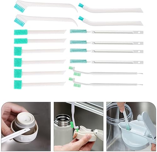 Miniatura 8 de Juego de limpieza de cepillo para botellas, limpiador de botellas, mango de cepillo de agua y cepillo de limpieza para pajilla, para cuello