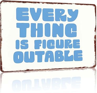 Figure Outable Decorative Sign Aluminum Wall Art 12x8inch for Home Office Classroom Decor