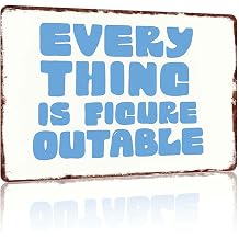 Figure Outable Decorative Sign Aluminum Wall Art 12x8inch for Home Office Classroom Decor