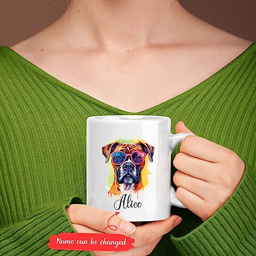 Personalized Pet Dog Pottery Mug, Dog Cup, Boxer Wearing Sunglasses Coffee Mug, Boxer Mug, Customized Pet Memorial Cup Gift With Name, Boxer Wearing Sunglasses Cup Present, White Mug 11oz, 15oz Personalized Pet Dog Pottery Mug, Dog Cup, Boxer Wearing Sunglasses Coffee Mug, Boxer Mug, Customized Pet Memorial Cup Gift With Name, Boxer Wearing Sunglasses Cup Present, White Mug 11oz, 15oz